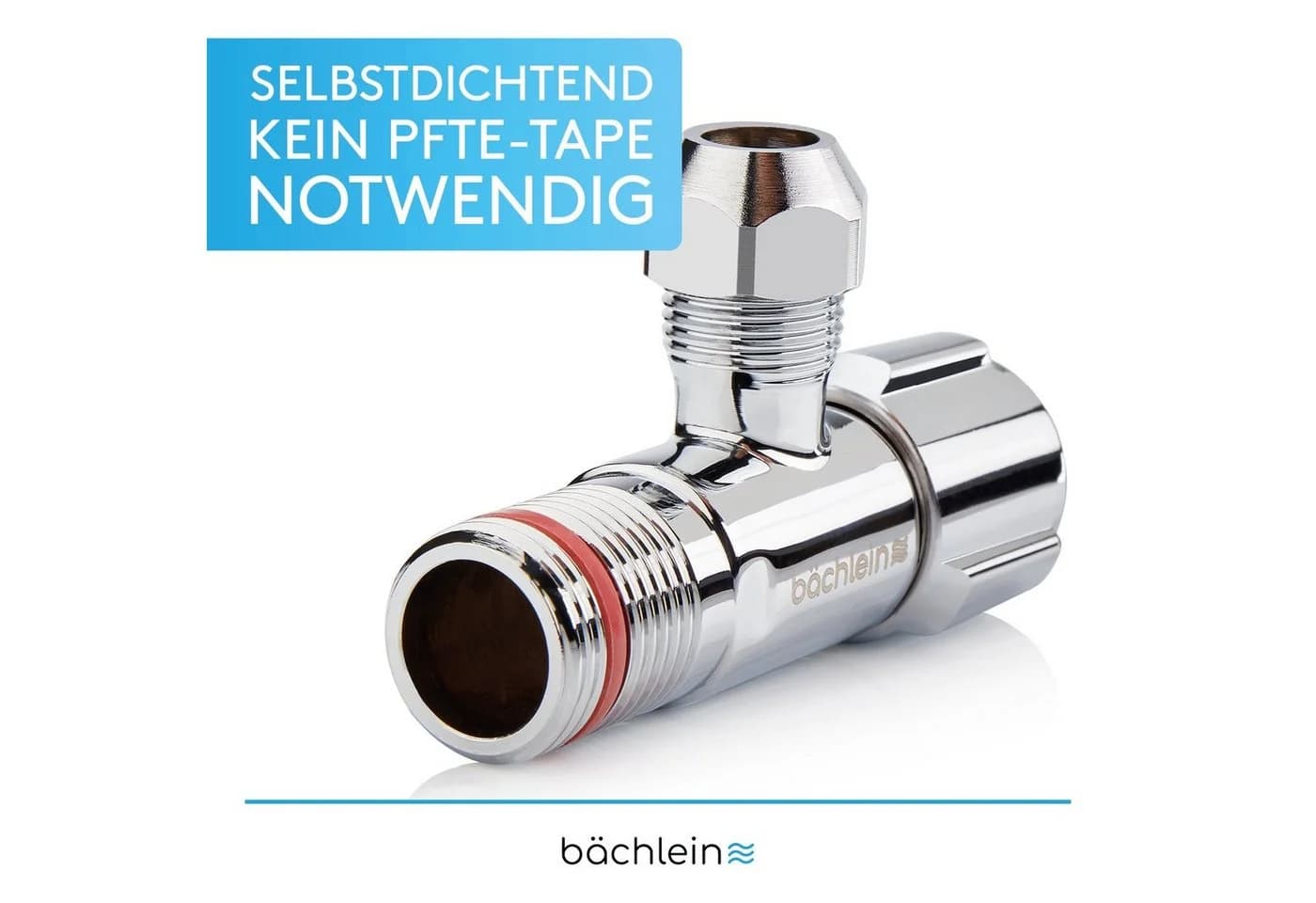 Bächlein Eckventil 2er-Set Schnellverschluss Verchromt - Bild 3