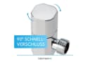 Bächlein Eckventil 2er-Set Schnellverschluss Messing Chrom Schwarz/Silber Bild 1