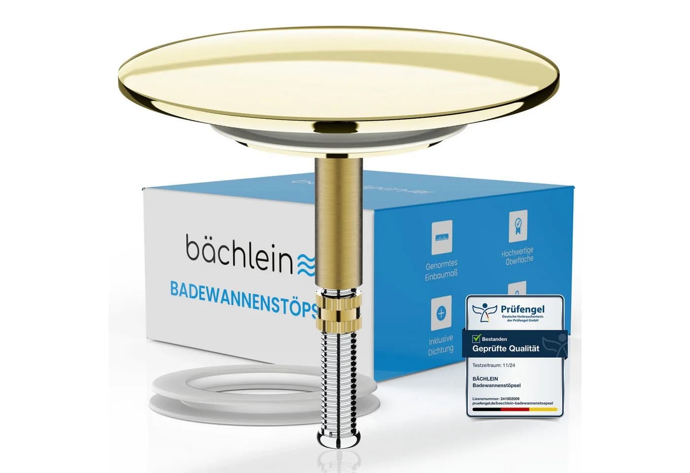 Bächlein Badewannenstöpsel Gold Excenterverschluss Ablaufgarnitur - Bild 2