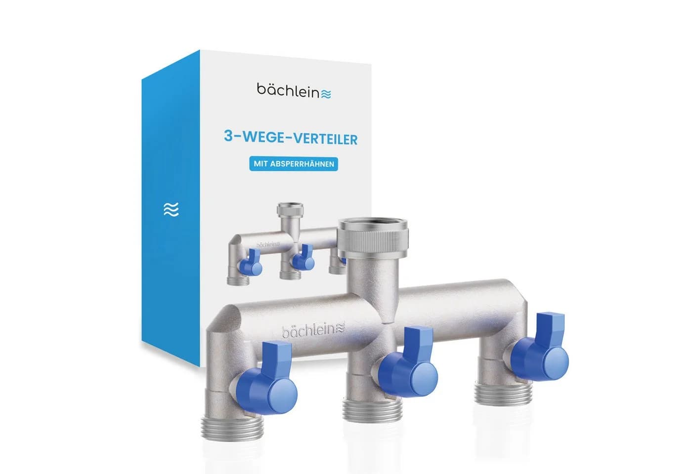 Bächlein 3-Wege Y-Verteiler mit Absperrhähnen G 3/4" Messing - Bild 2