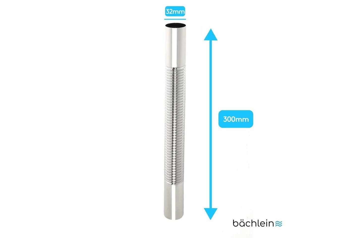 Bächlein Flexibles Wandrohr 32x300mm Chrom für Siphon - Bild 2