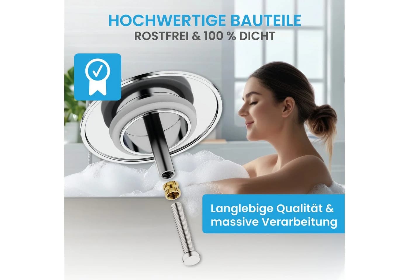 Bächlein Badewannenstöpsel Chrom Excenterverschluss