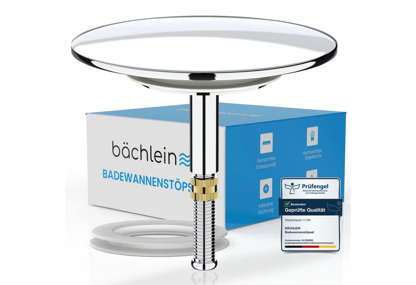 Bächlein Badewannenstöpsel Chrom Excenterverschluss - Bild 2