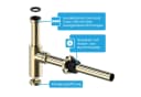 Bächlein Siphon Goldfarben 304 Edelstahl Universeller Waschbeckenablauf Bild 3