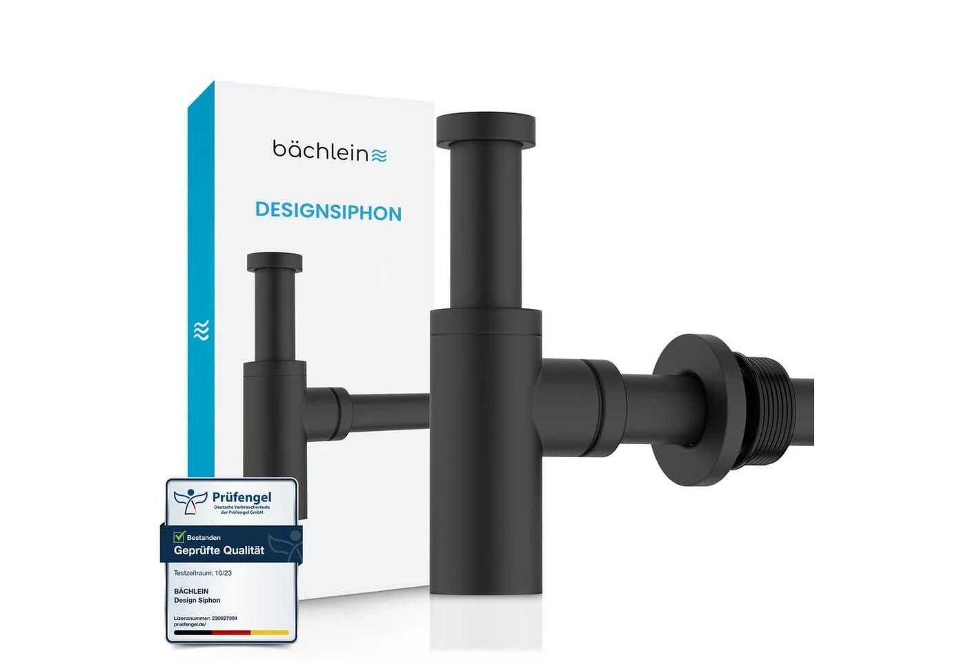 Bächlein Siphon Eleganter Waschbeckenablauf Matt Schwarz - Bild 2
