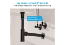 Bächlein Siphon Eleganter Waschbeckenablauf Matt Schwarz Bild 4