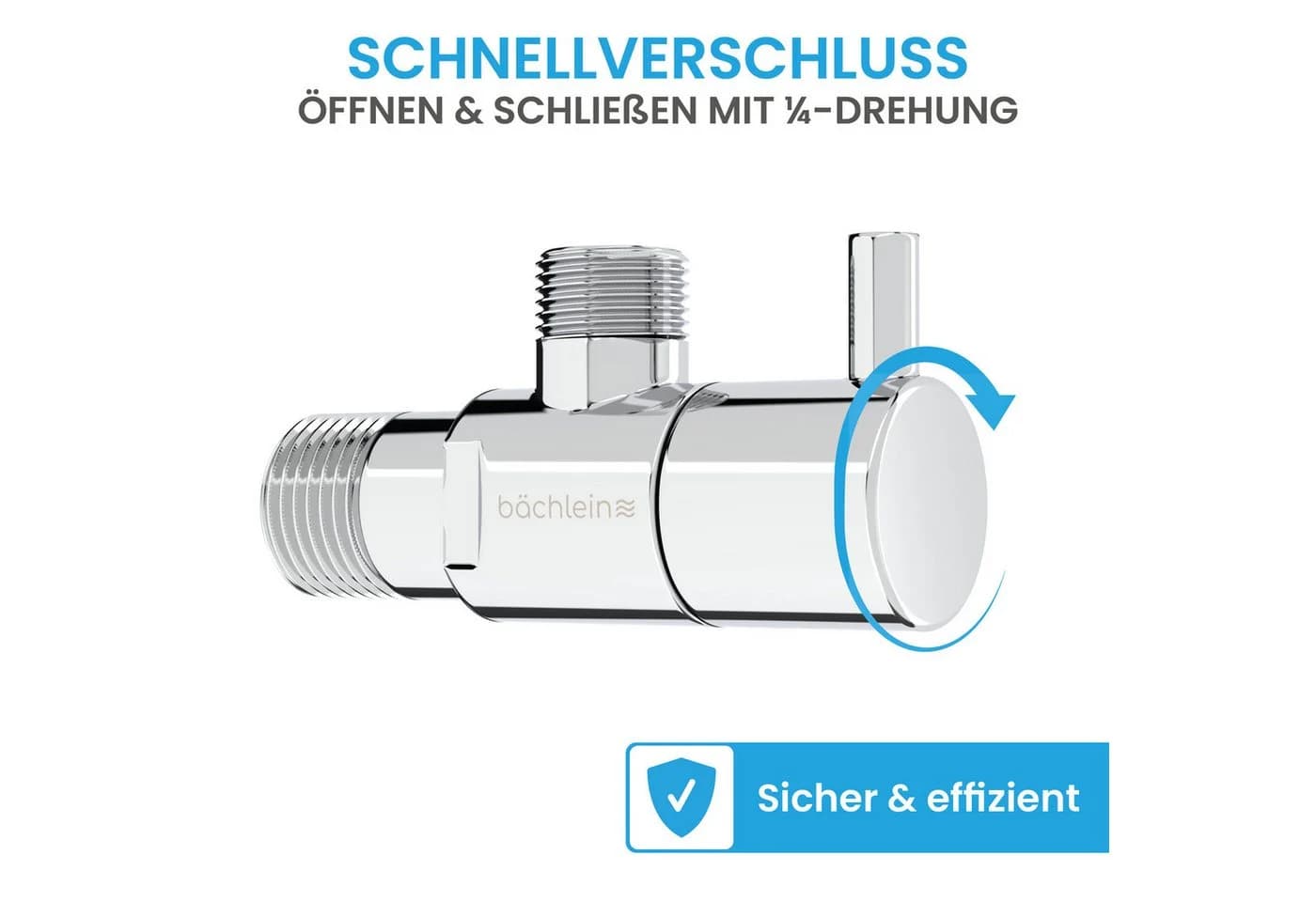 Bächlein Eckventil-Set schnellverschluss Komfort Chrom - Bild 3