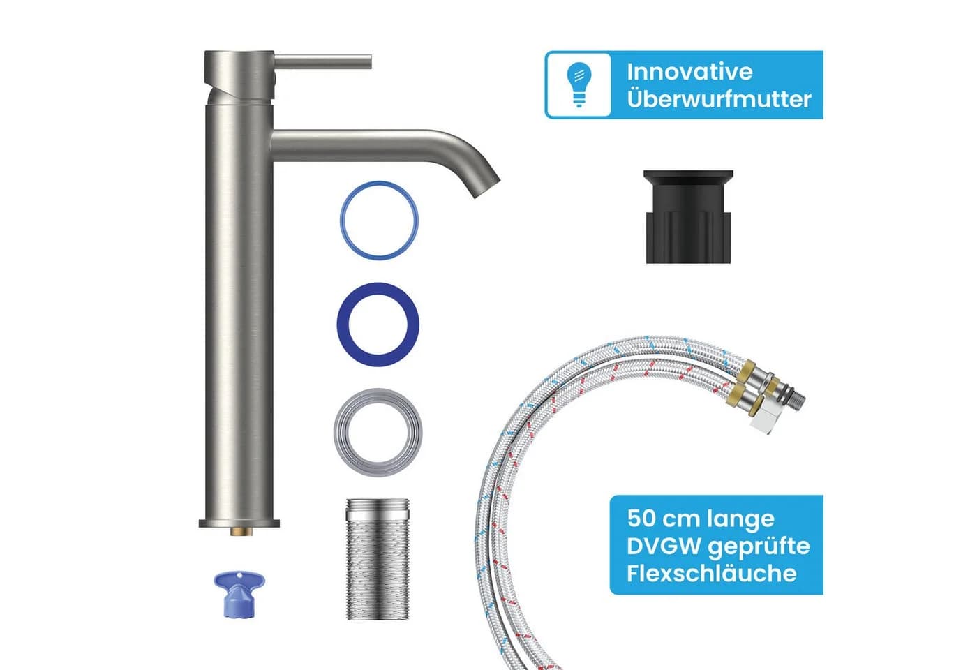 Bächlein Susara Badarmatur Wasserhahn Edelstahl Modern - Bild 5