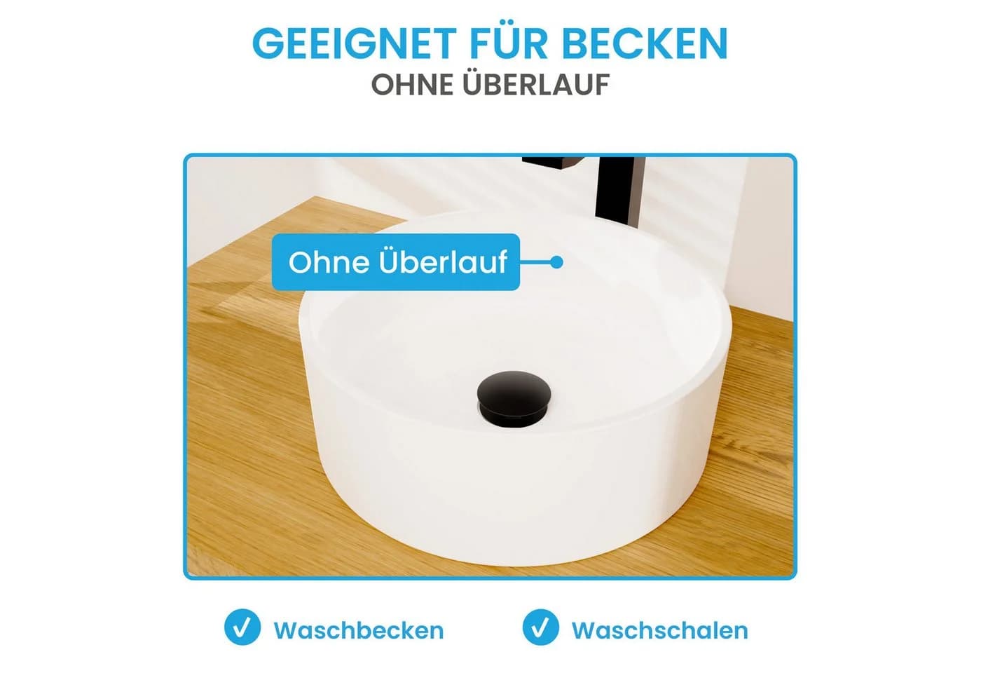 Bächlein Ablaufgarnitur Waschbeckenabfluss Pop-Up Extra Lang - Bild 3