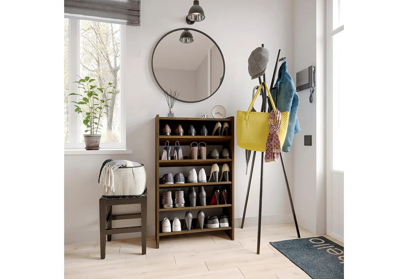 KOMTO Schuhregal Elexis 5 Schmal Braun 5 Ebenen - Bild 3