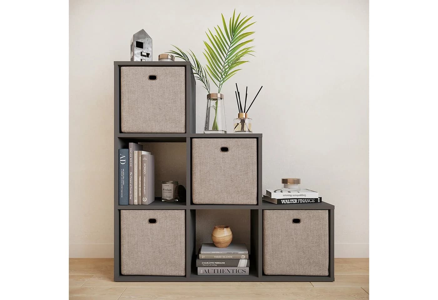 KOMTO Bücherregal Vexo Treppenregal Anthrazit 6 Fächer - Bild 3