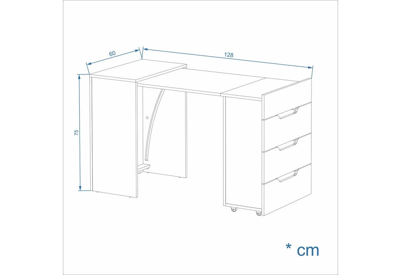KOMTO Klappschreibtisch FOLDY 128x60x75 cm - Bild 4