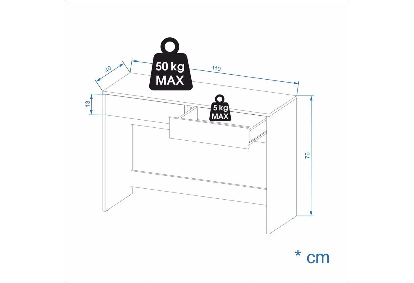 KOMTO Desk NOVA Schreibtisch mit 2 Schubladen - Bild 5