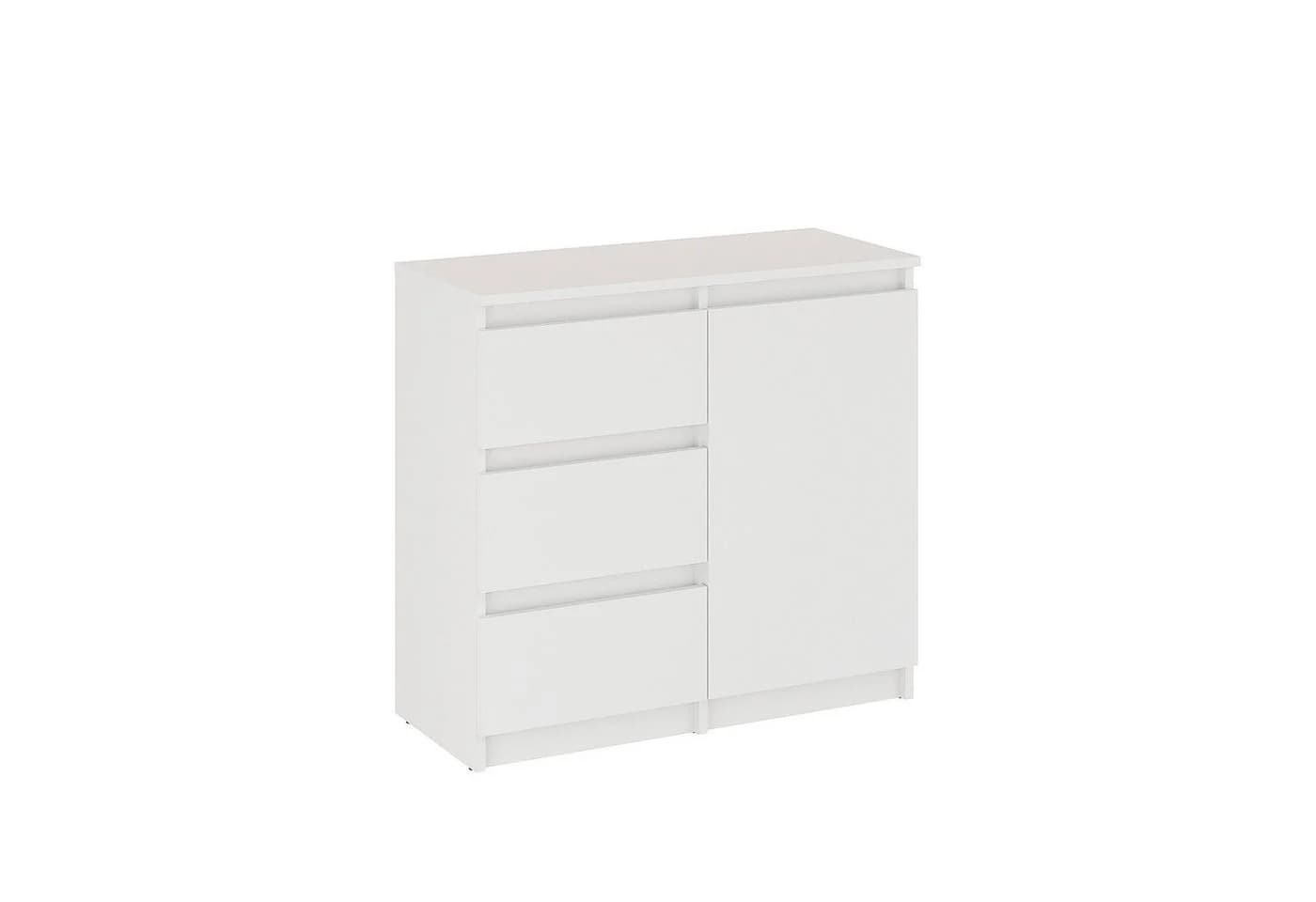 KOMTO Kommode Weiß mit 3 Schubladen und Türen – Sideboard PIKO - Bild 2