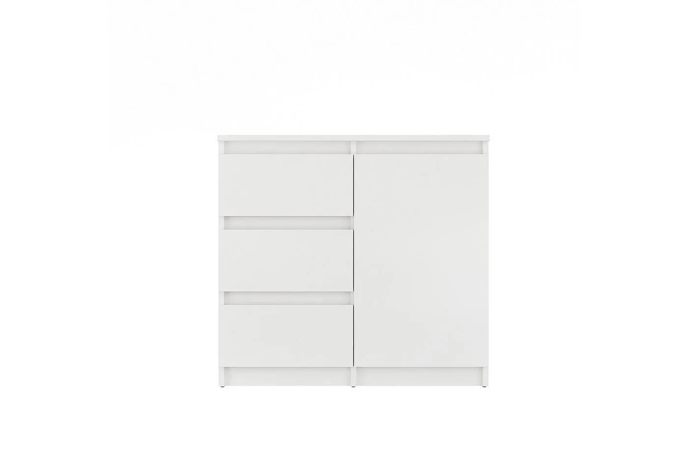 KOMTO Kommode Weiß mit 3 Schubladen und Türen – Sideboard PIKO - Bild 4