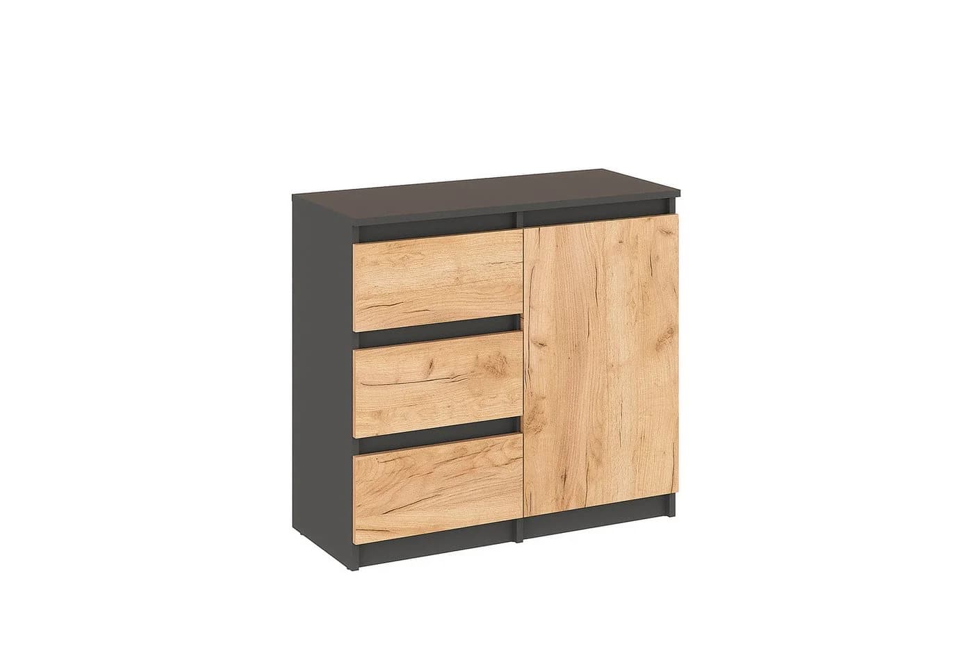 KOMTO Kommode PIKO Weiß mit 3 Schubladen und Türen - Bild 2