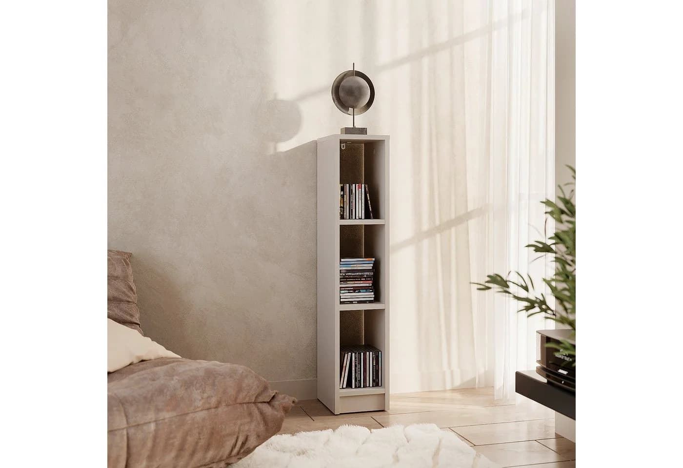 KOMTO Bücherregal LAKO Schmales Regal Beige 3-7 Fächer