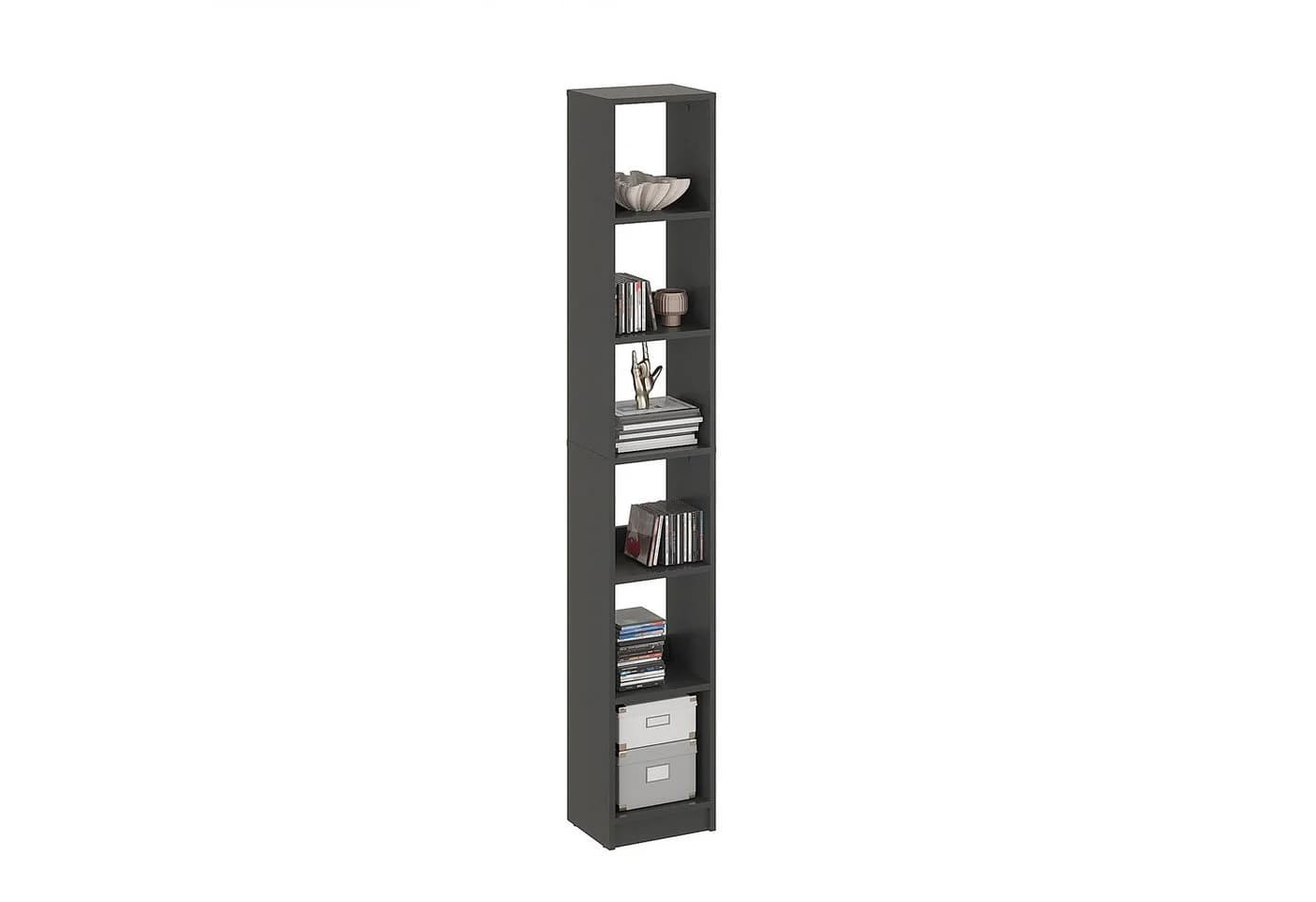 KOMTO Bücherregal LAKO Schwarz Schmales Regal mit 3-7 Fächern - Bild 4