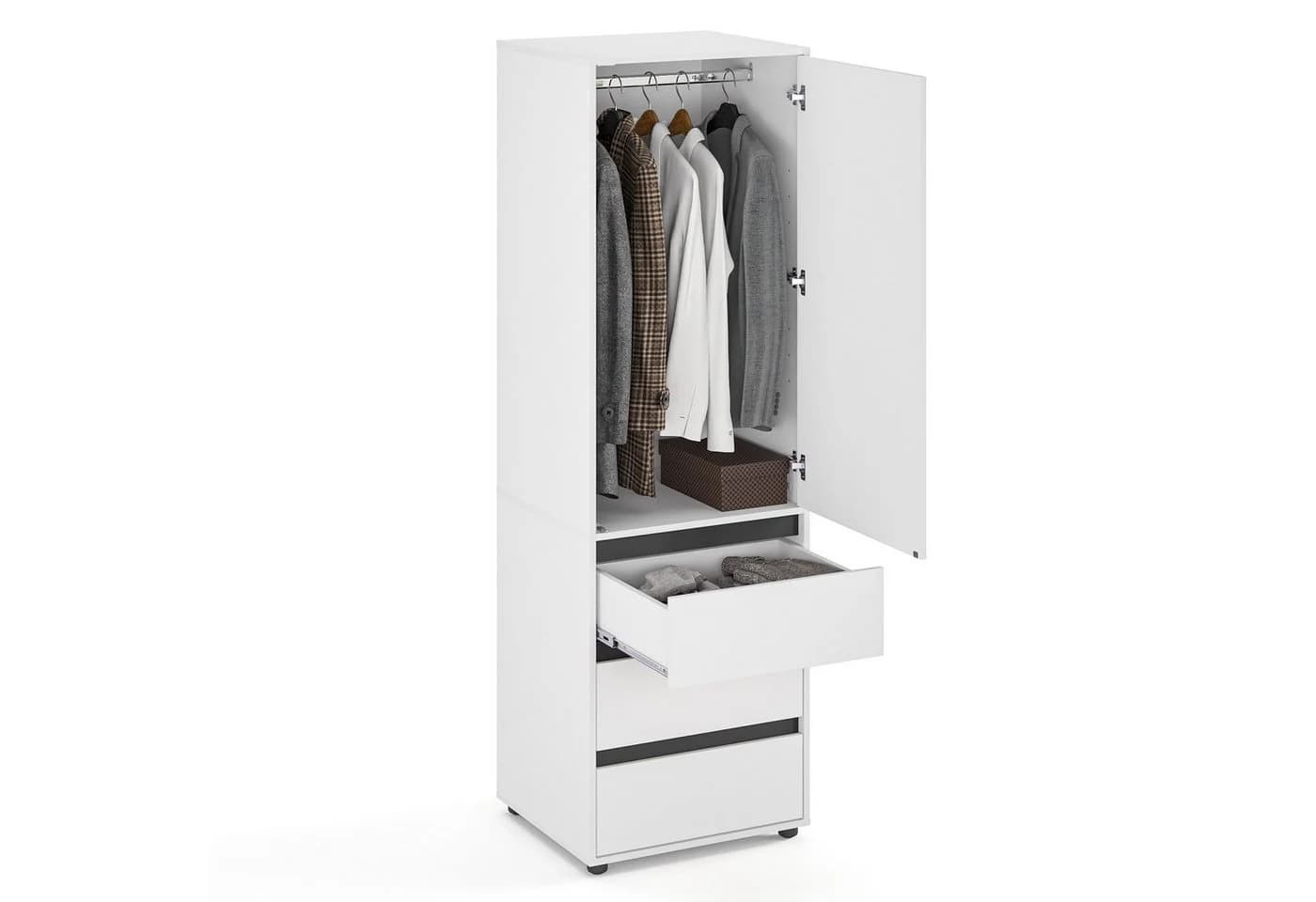 KOMTO Garderobenschrank CUBE Weiß Modern Mit Schubladen - Bild 2