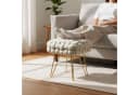 Milord FURNITURE Sitzhocker Samt Geflochten Beige Gold Bild 1