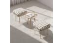 Milord FURNITURE Sitzhocker Samt Geflochten Beige Gold Bild 5