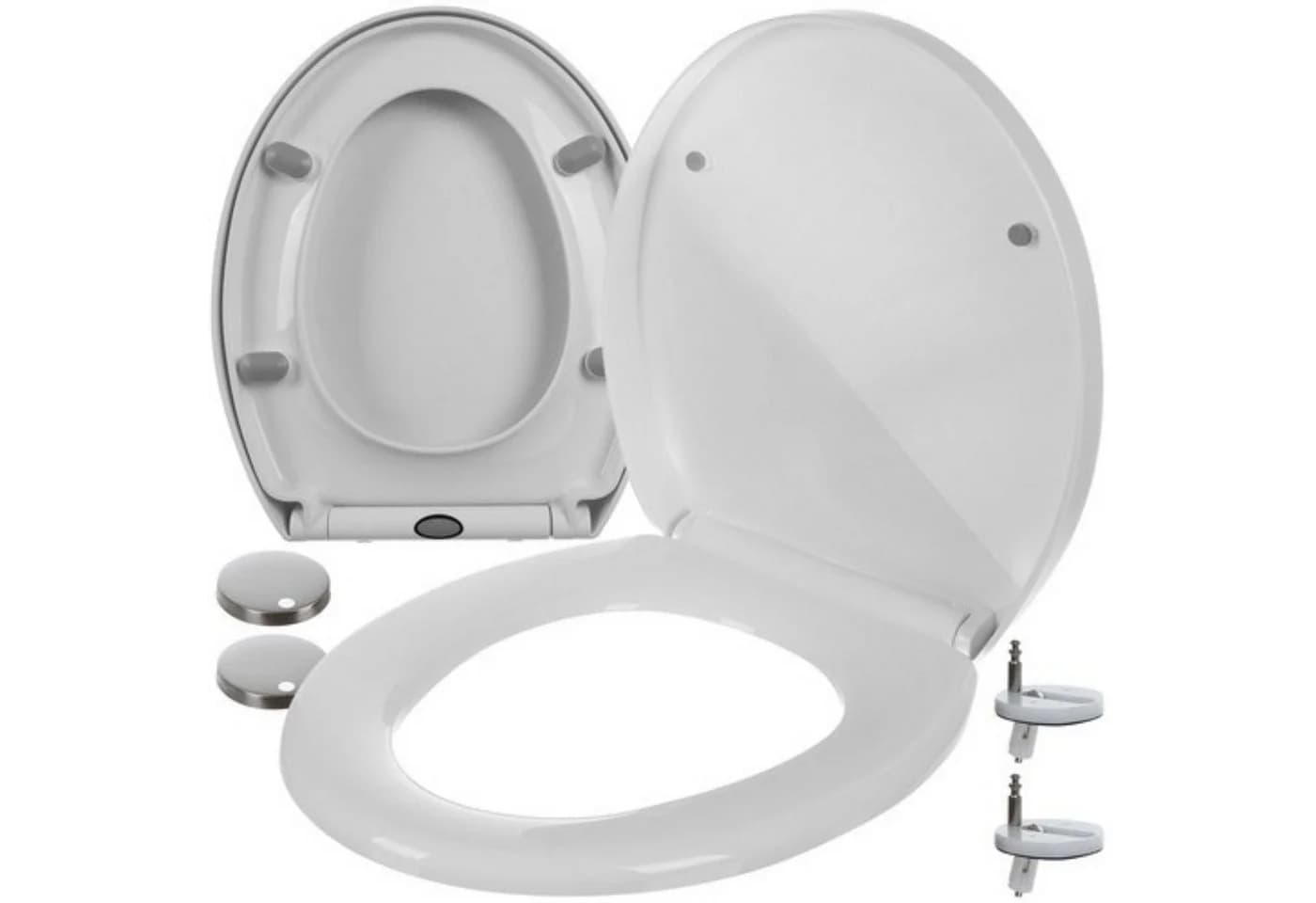 Ruhhy WC-Sitz Universal Soft-Close, abnehmbar, PP, Edelstahlscharnier, Weiß - Bild 2