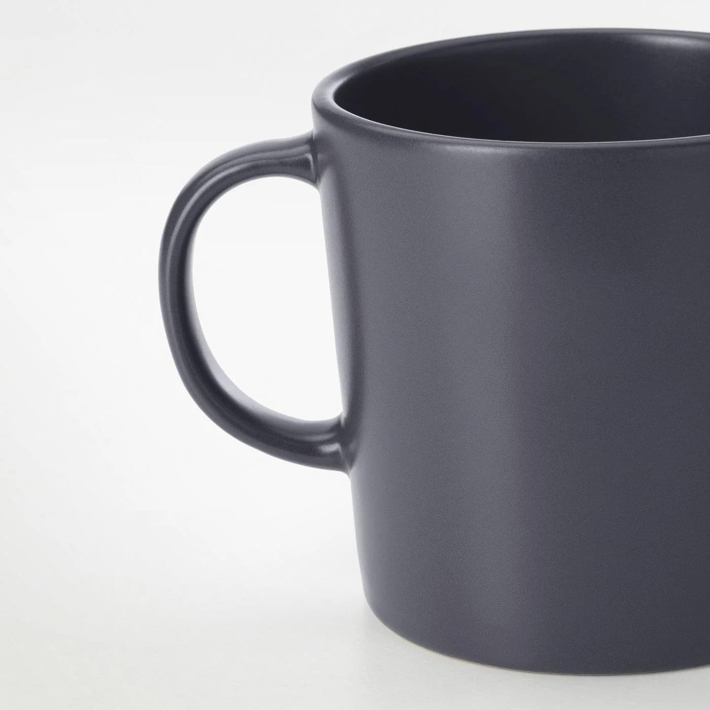 IKEA DINERA Becher Dunkelgrau Mattglasiertes Steinzeug