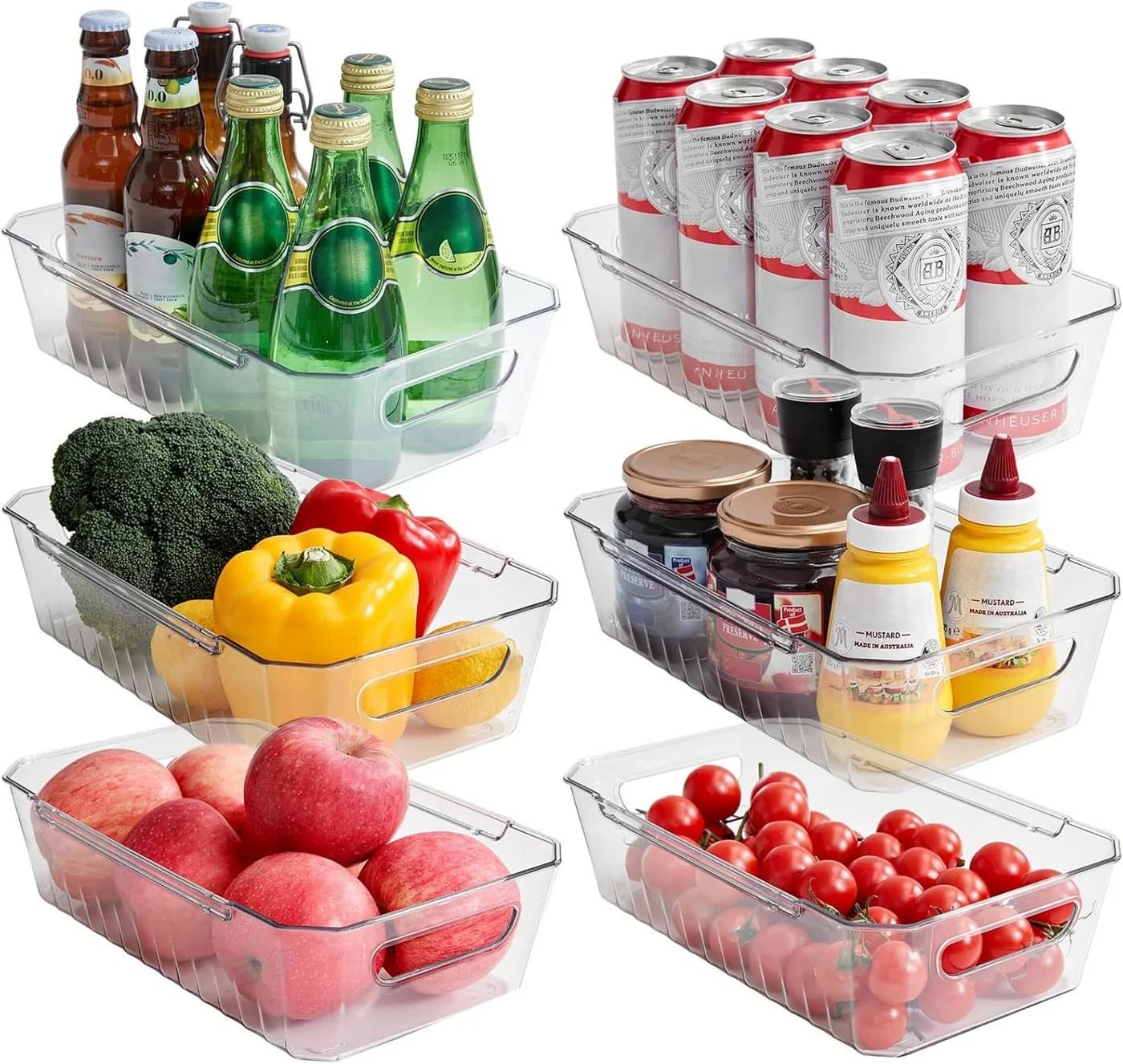 Lifewit Kühlschrank Organizer 6er Set Transparent BPA-frei Stapelbar - Bild 2
