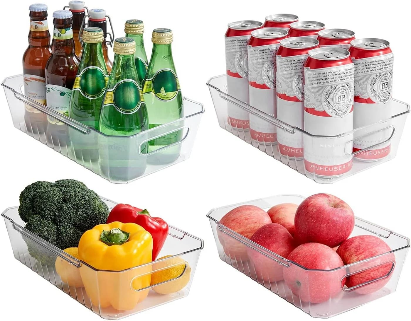 Lifewit Kühlschrank Organizer Set 4-teilig Transparent Stapelbar - Bild 2