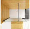 AICA Duschwand 10mm ESG Milchglas Schwarz Aluminiumprofil Bild 3