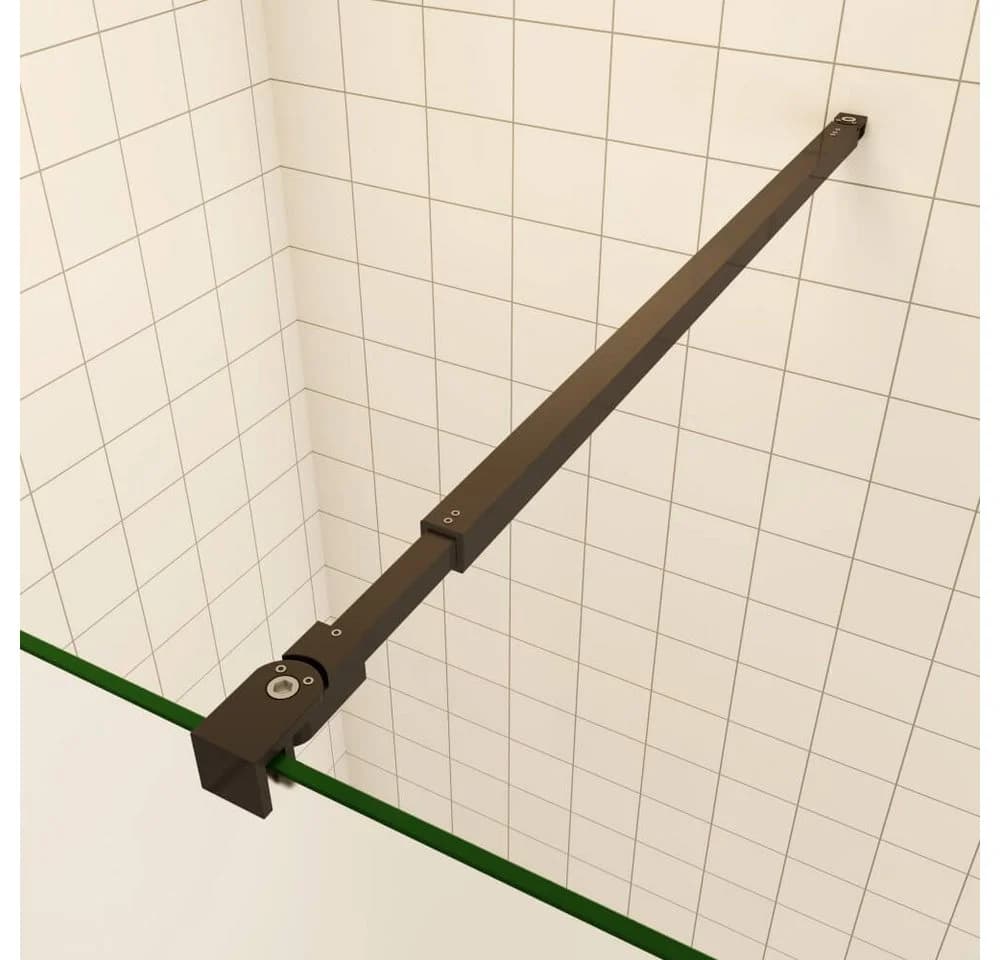 AICA Duschwand 10mm ESG Milchglas Schwarz Aluminiumprofil - Bild 4