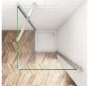 Duschparadies Eckdusche 185cm Pendeltür mit Seitenwand ESG-Glas Chrom Bild 4