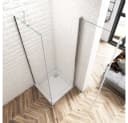 Duschparadies Eckdusche 185cm Pendeltür mit Seitenwand ESG-Glas Chrom Bild 5
