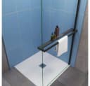 Duschparadies Walk-in-Dusche 200cm Schwarz mit Handtuchhalter 8mm ESG Glas Bild 4