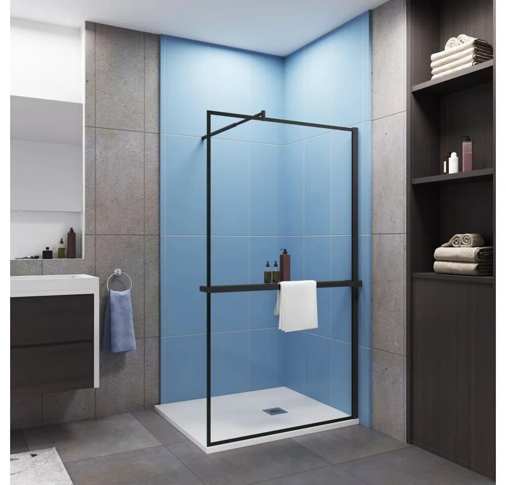 Duschparadies Walk-in-Dusche H:200cm Schwarz Glas - Bild 2