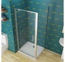 Eckdusche 185cm mit Pendeltür & Seitenwand 5mm ESG Glas Bild 3