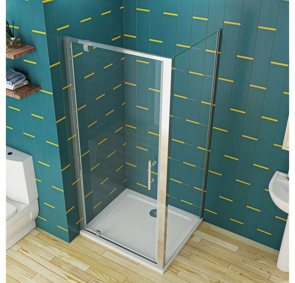 Eckdusche 185cm mit Pendeltür & Seitenwand 5mm ESG Glas - Bild 3