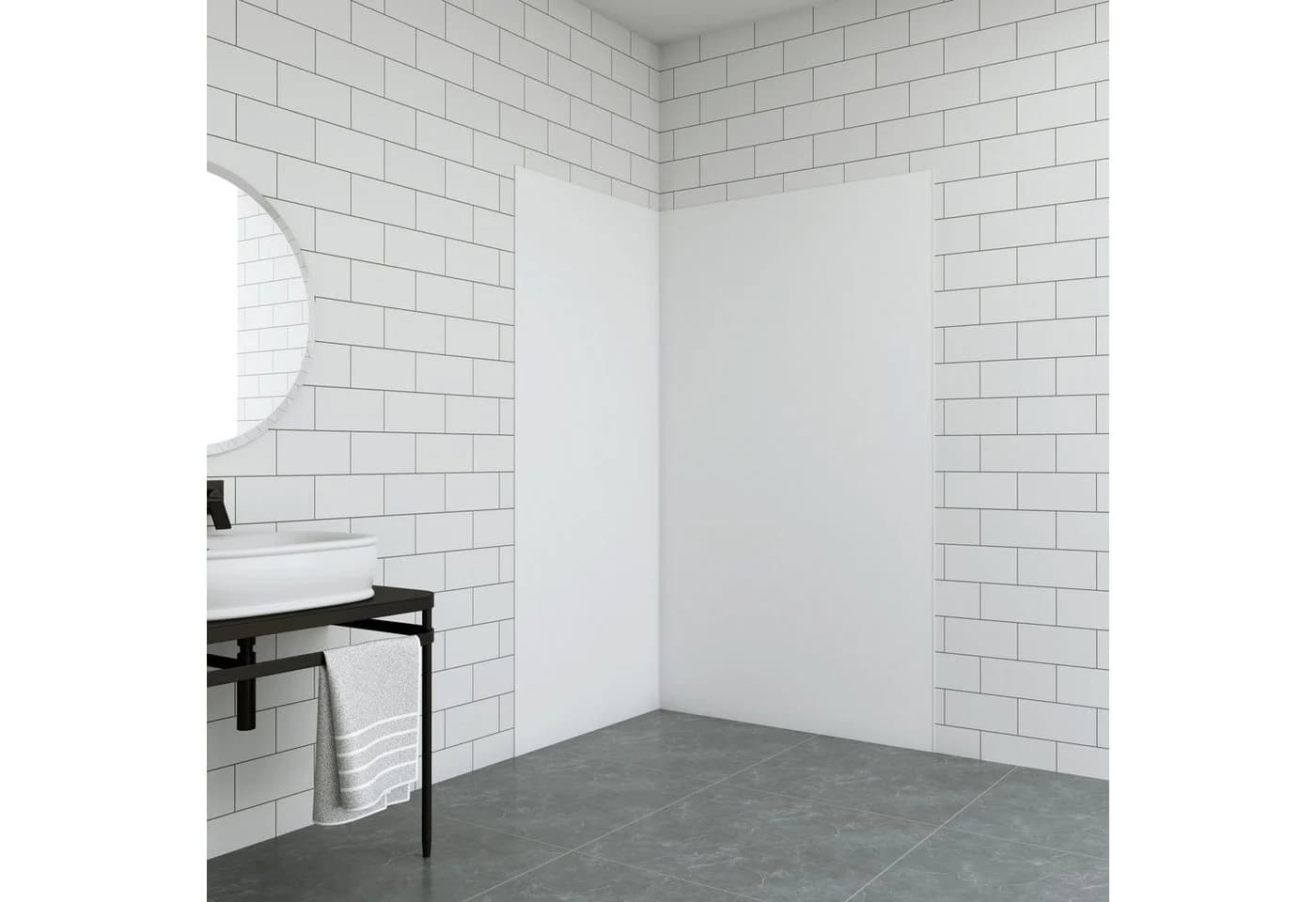 Duschparadies Duschwand Mattweiß 3mm PE-Aluminium