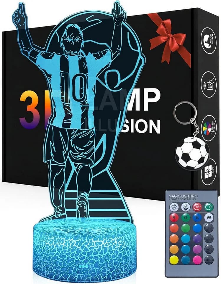 LA CUTE 3D LED Nachtlicht Fußballspieler Nr. 10 Bunt RGB - Bild 2