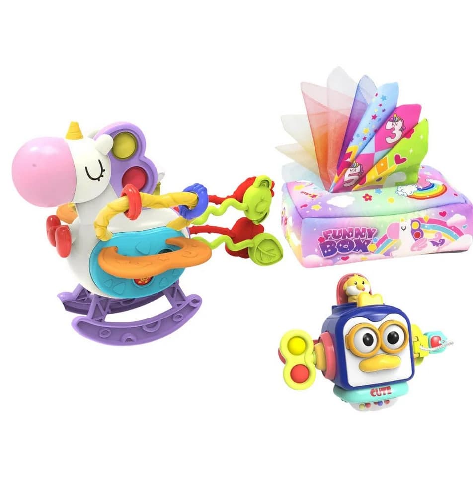 LA CUTE Lernspielzeug Mega Set 3-in-1 Montessori Babyspielzeug-Set