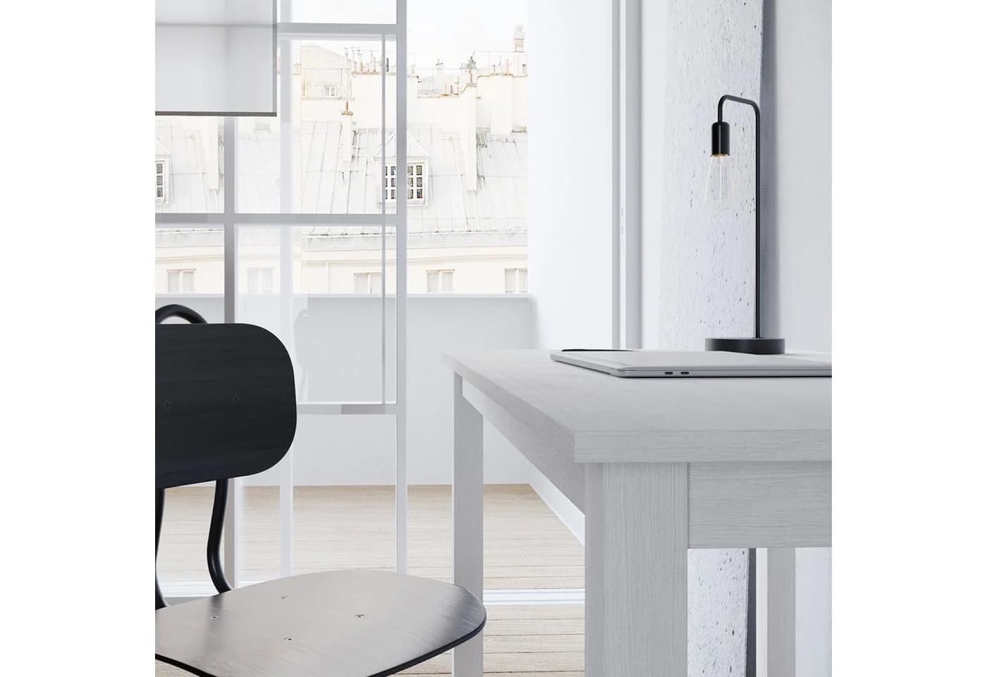 hagge home Vesa Schreibtisch Kiefernholz Weiß-Braun - Bild 5