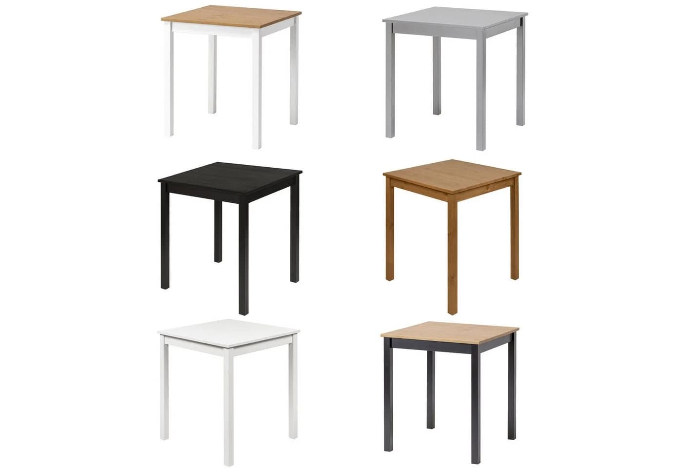 hagge home Esstisch Kiefernholz Massiv 68x68x75 cm Weiß-Braun - Bild 5