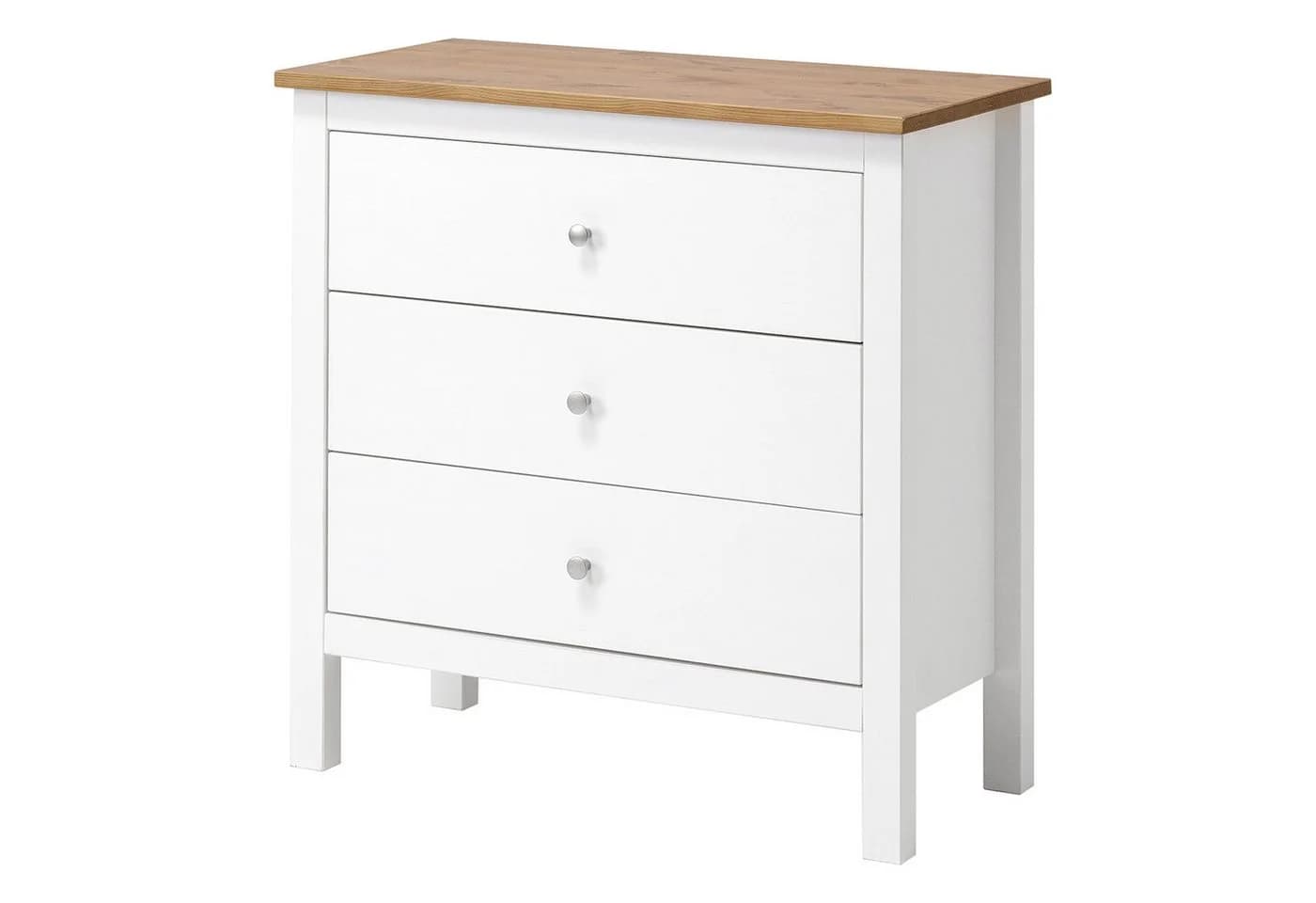 hagge home Vesa Schubkastenkommode Weiß-Braun Massivholz - Bild 2