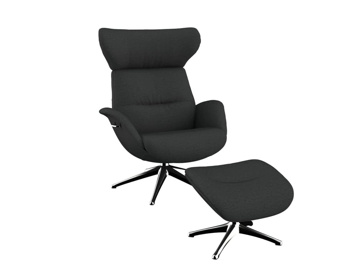 Flexlux Relaxsessel More Grau Drehbar mit Kopfstütze