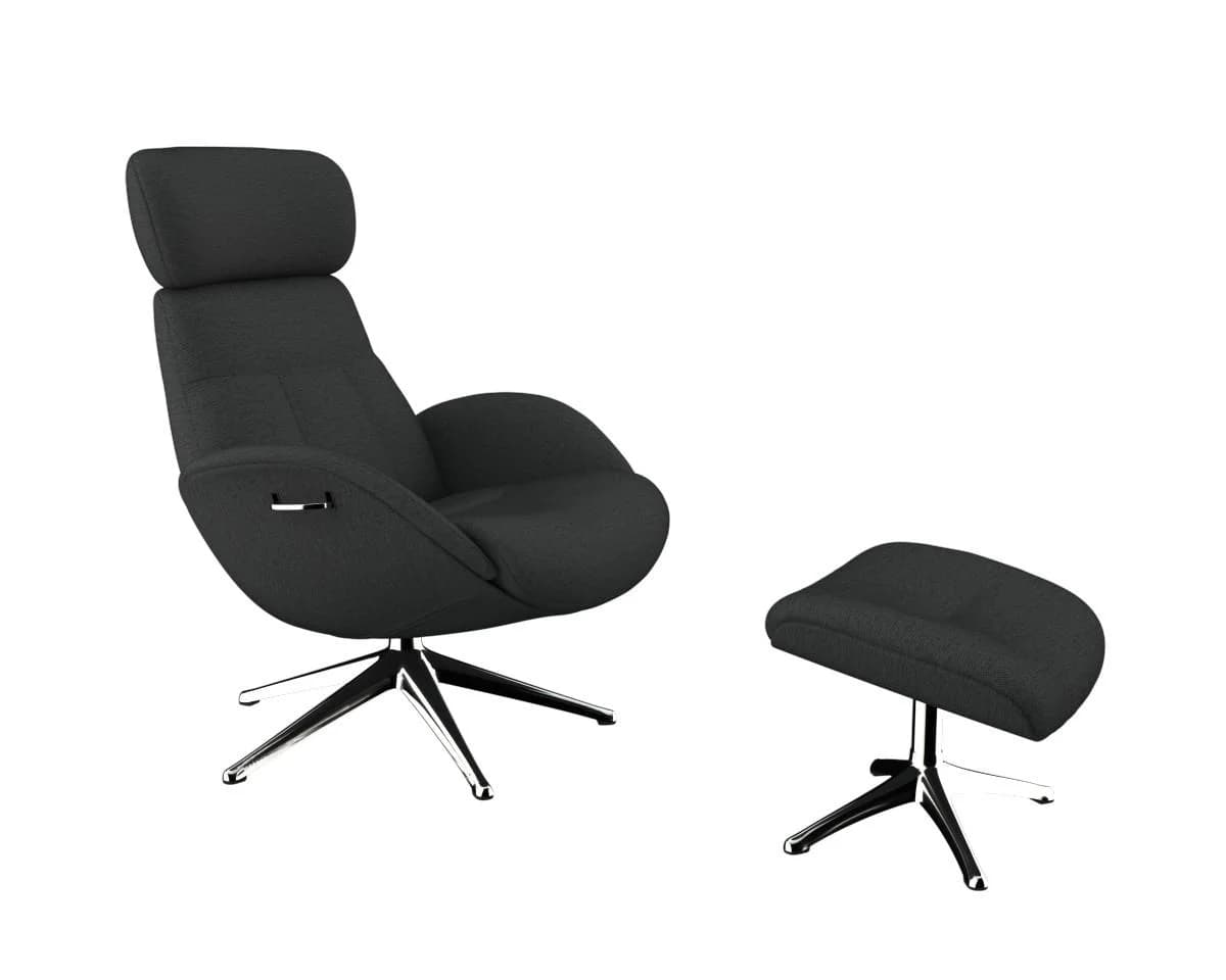 Flexlux Relaxsessel Elegant Grau mit verstellbarer Kopfstütze