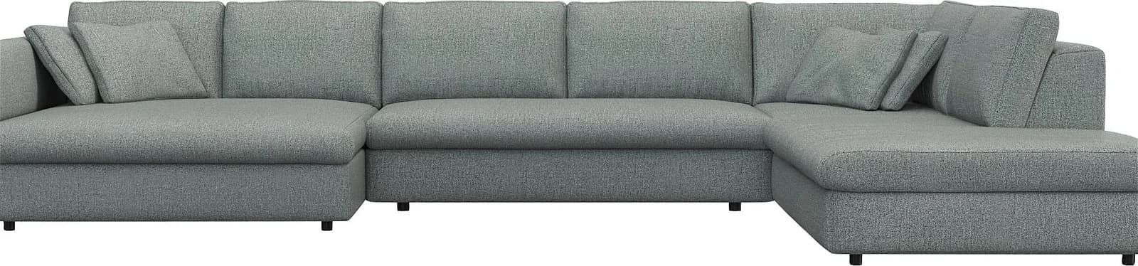 Wohnlandschaft Lovane U-Form Flexlux Blau