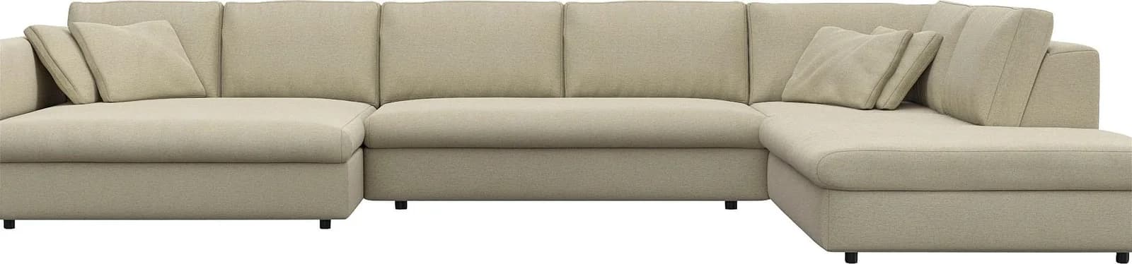 Flexlux Wohnlandschaft Lovane U-Form Beige Kaltschaum