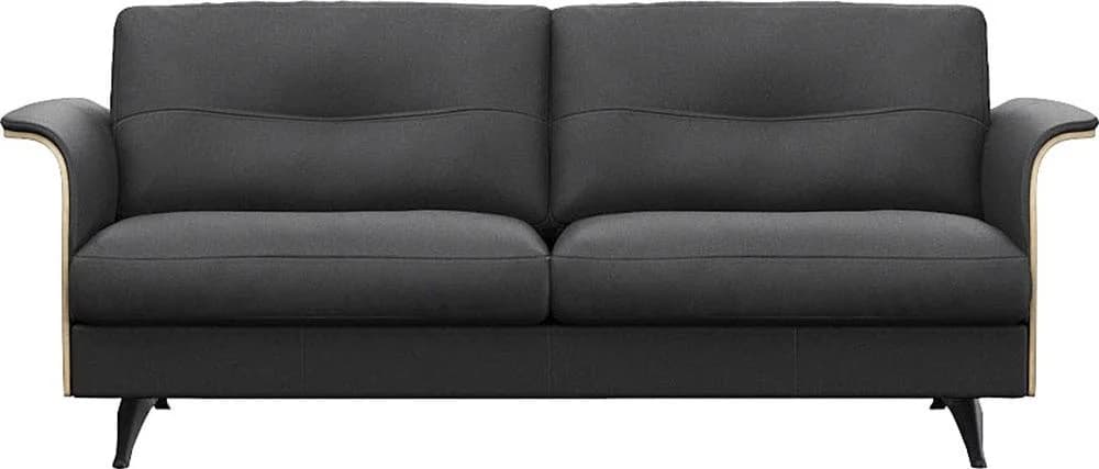 Flexlux Glow Sofa 2,5-Sitzer Echtleder Schwarz