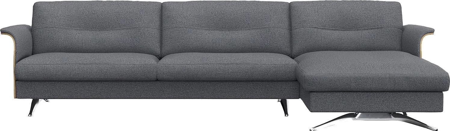 FLEXLUX Ecksofa Glow Navy Blau Skandinavisches Design