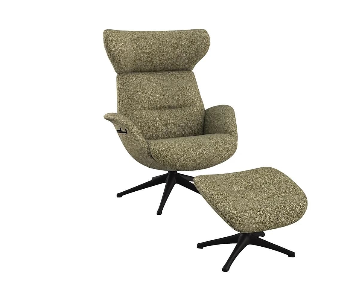 Flexlux Relaxsessel More Grün Skandinavisches Design mit Fußstütze